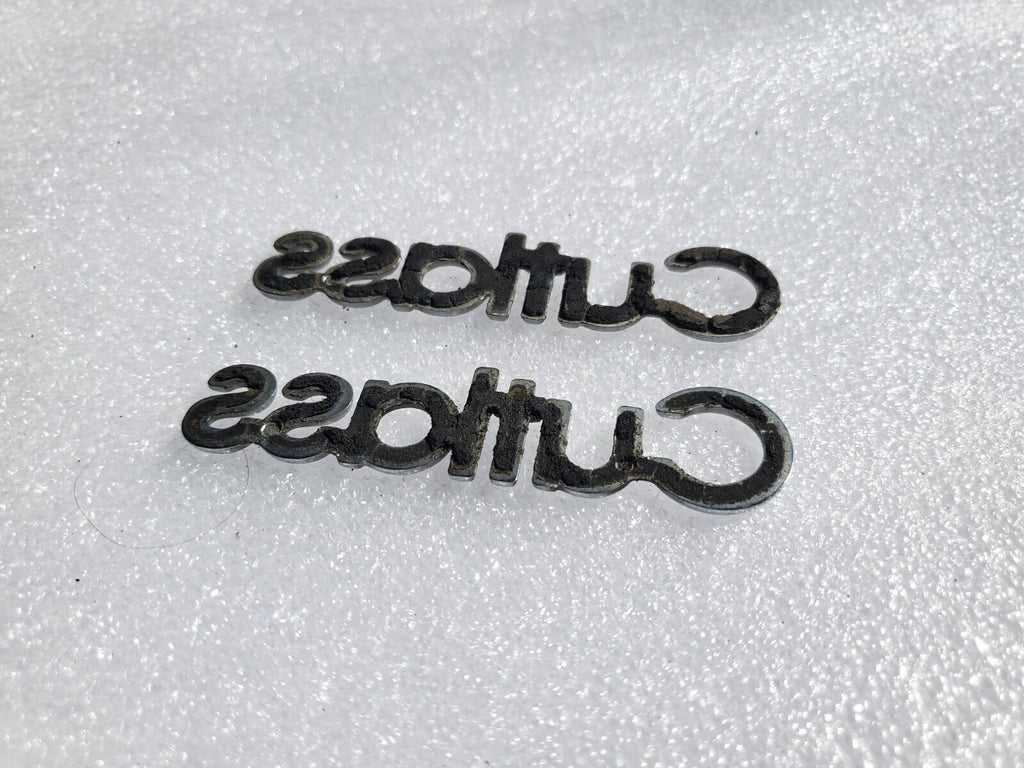 (2) Oldsmobile Cutlass Metal Trunk Emblem Nameplate Logo Badge OEM Chrome VNTG