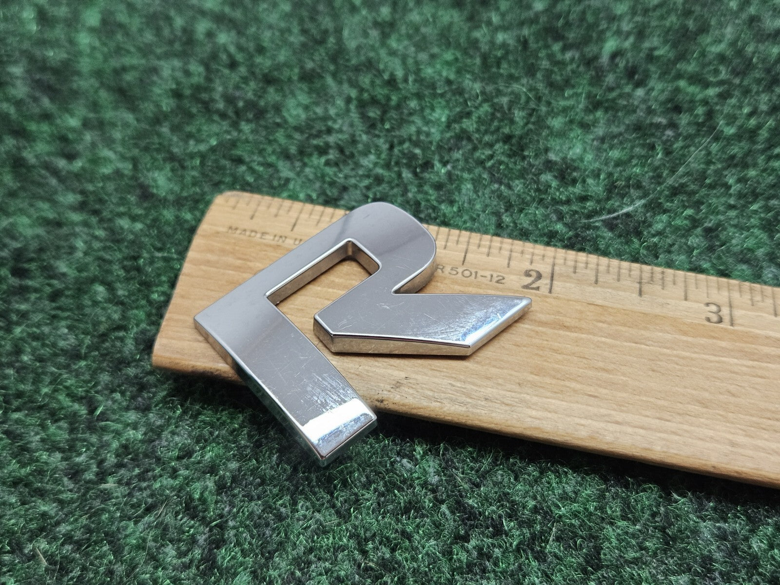 OEM "R" Chrome Individual Letter Lettering Emblem Badge Logo Nameplate 7S6