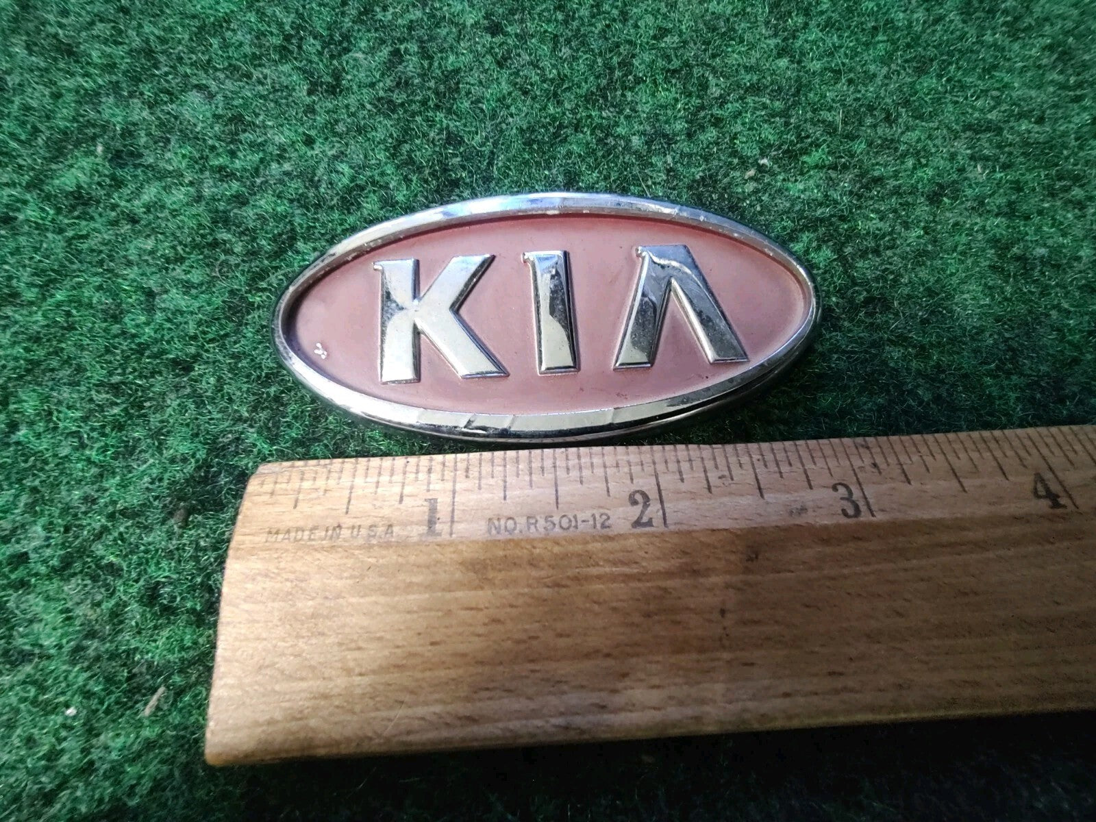 Kia Emblem Badge Grille Front Rear Name Plate OEM Nameplate Logo Red Chrome 4S3