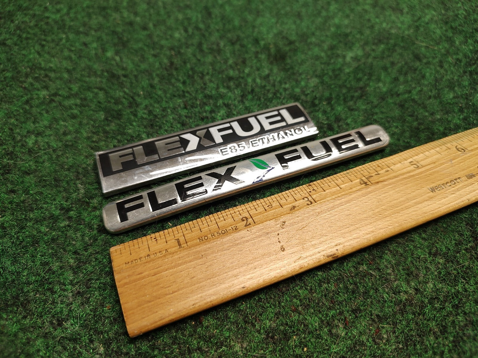(2) Flex Fuel E85 Ethanol Emblem Badge Decal Chevrolet Ford  OEM 15910899 1S2