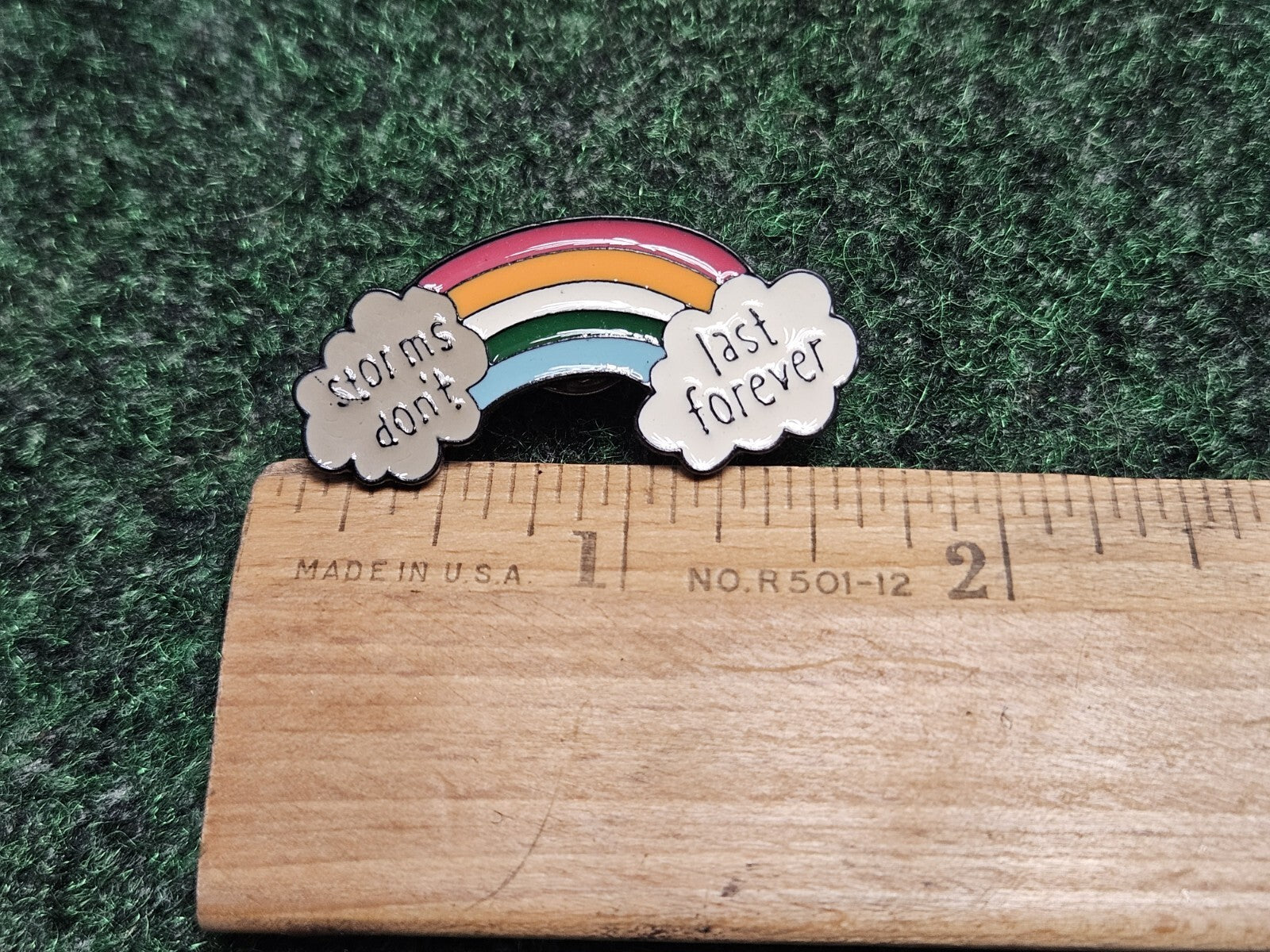 Storms Don't Last Forever Rainbow And Cloud Enamel Pin Badge Brooch Rainbow