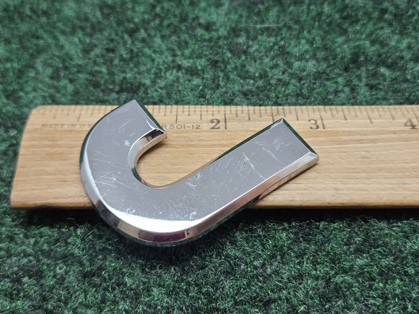 Jeep OEM "J" Chrome Hood Hatch Sign Letter Emblem Badge Logo Nameplate 7S6