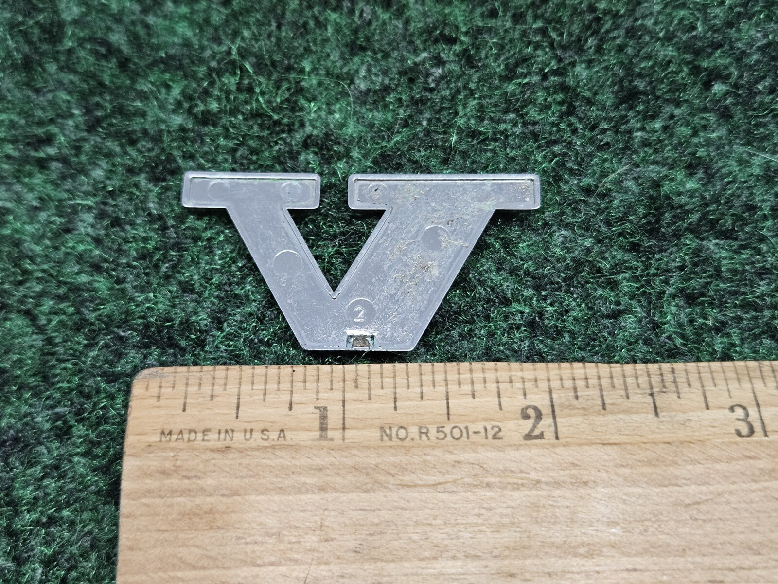 OEM "V" Chrome Individual Letter Lettering Emblem Badge Logo Nameplate 7S6