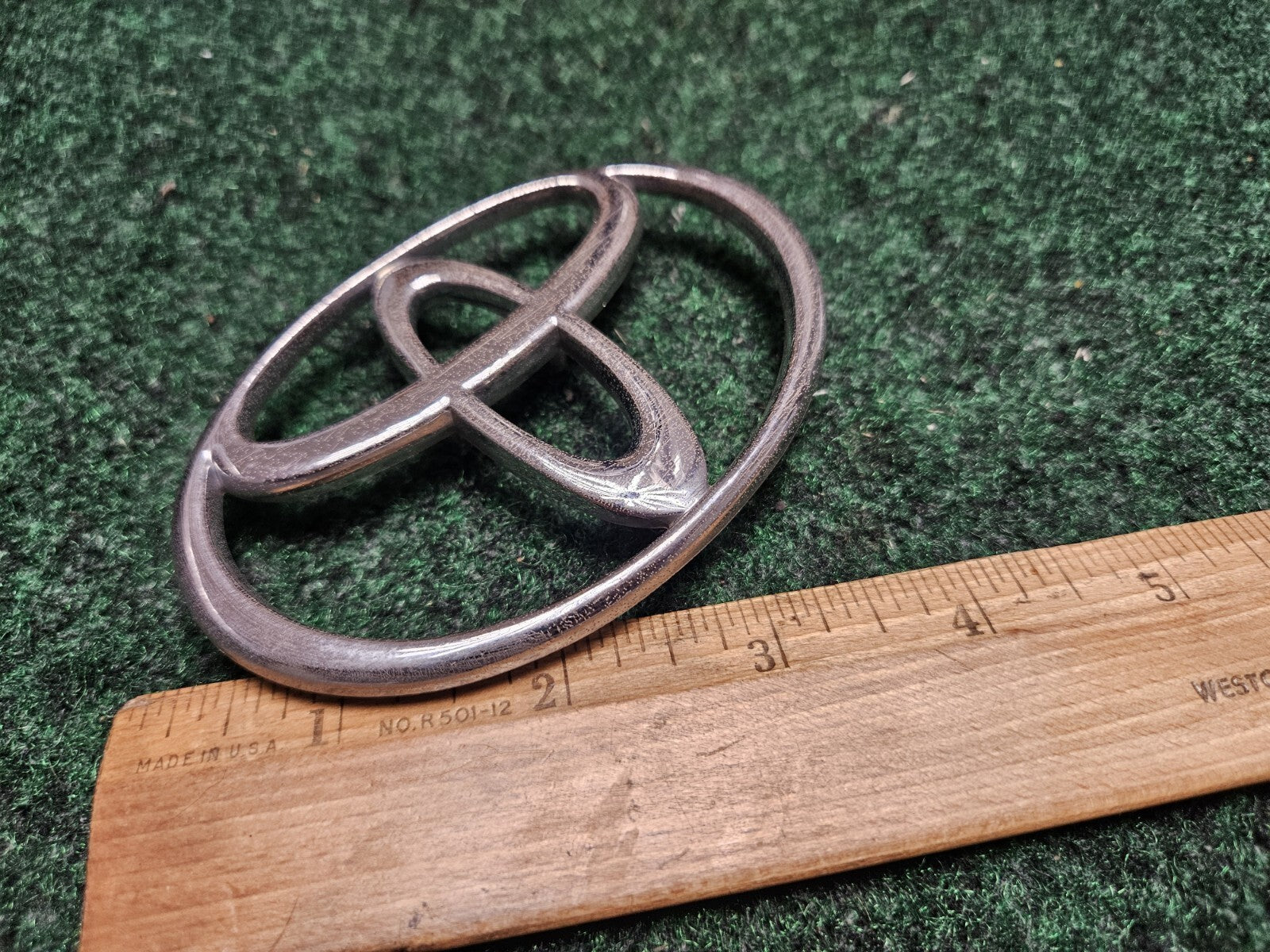 Toyota Chrome Emblem Logo Symbol Unknown Name Plate Model ~4" 5M3