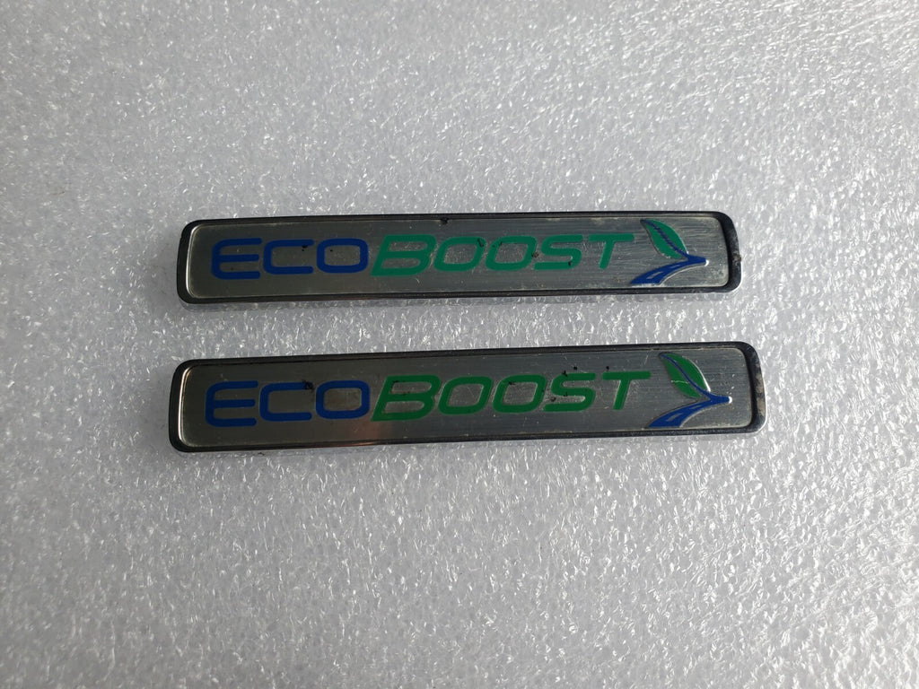 (2) Ford Ecoboost Emblem Badge Logo Trunk Fusion Taurus OEM Factory Genuine 2L3