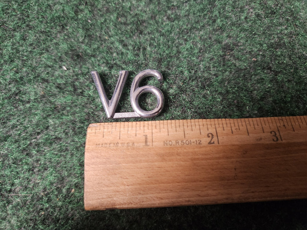 OEM V6 Chrome Black Plastic Emblem Badge Logo Nameplate Name Plate 3M2