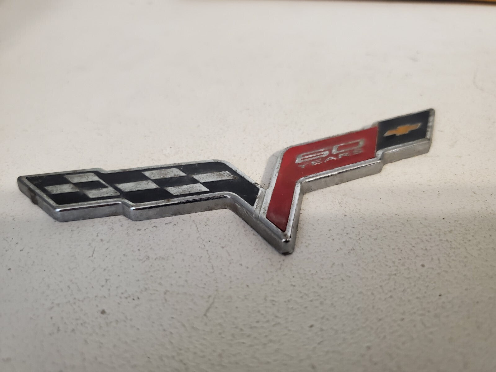 Fits Chevy Corvette C6 60 Years Emblem Cross Flag Badge Metal Logo 5L3