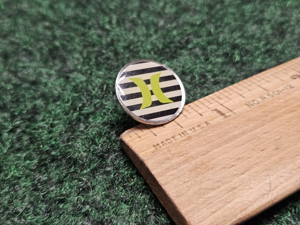Hurley Surfing Swimming Brand Logo Stripes Collectible Pin Pinback Button