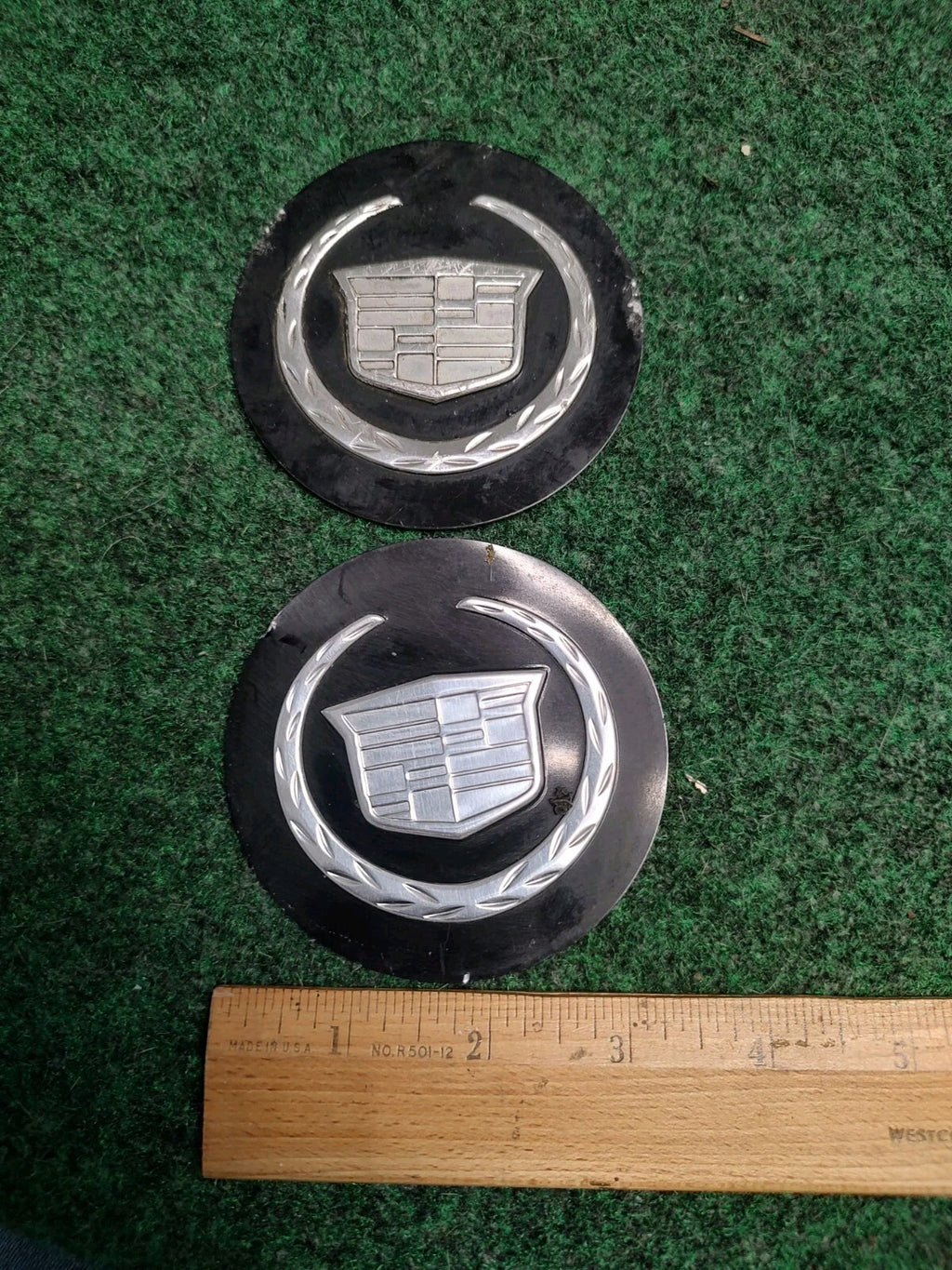(2) Cadillac Engine Motor Stick On Decal Emblem Badge Logo Nameplate 3S3