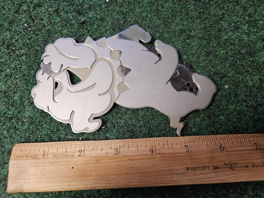 Emblem Badge Decal Sticker 3D Bull Dog Dual Layer Stainless Steel 4M8