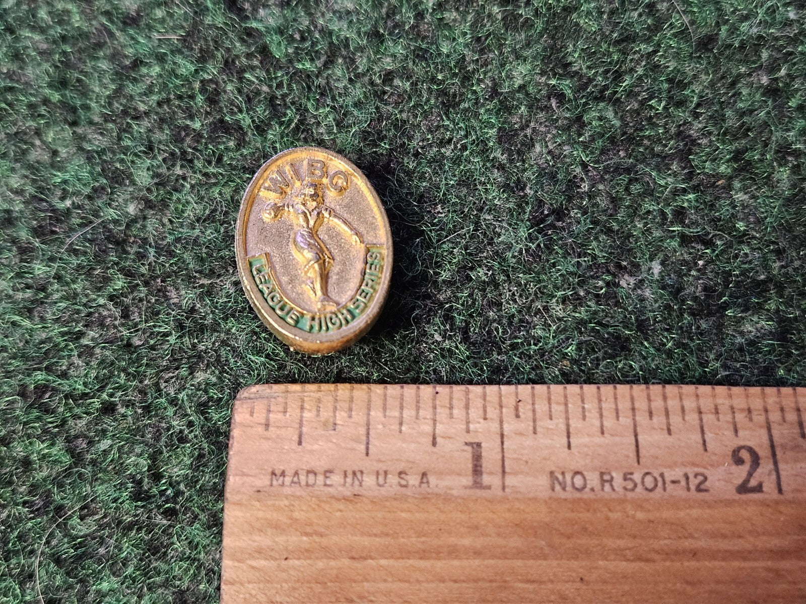 WIBC League High Series Bowling Gold Tone Vintage Lapel Pin