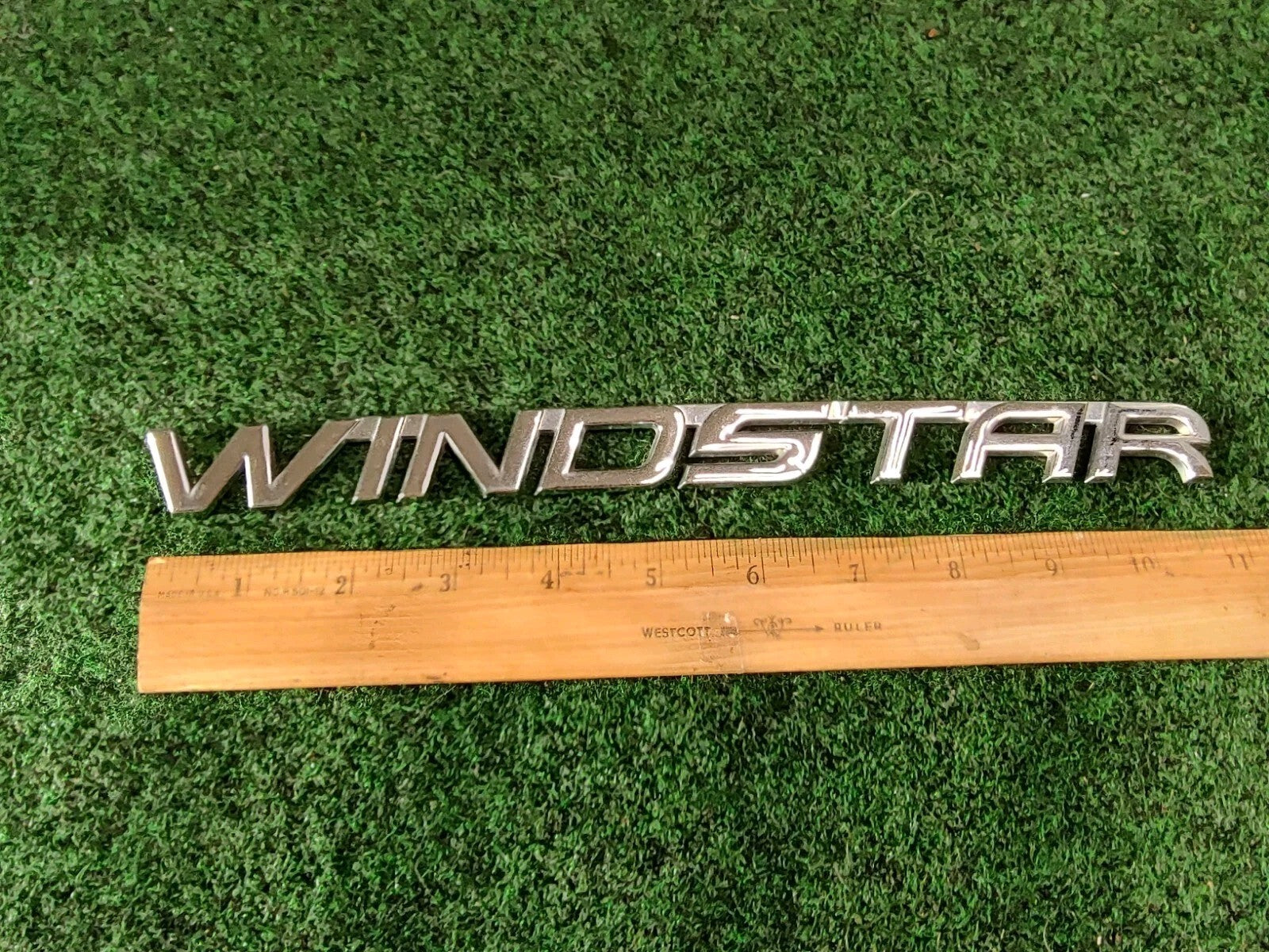 99 00 01 02 03 FORD WINDSTAR REAR CHROME EMBLEM LOGO BADGE SYMBOL USED OEM 1S1