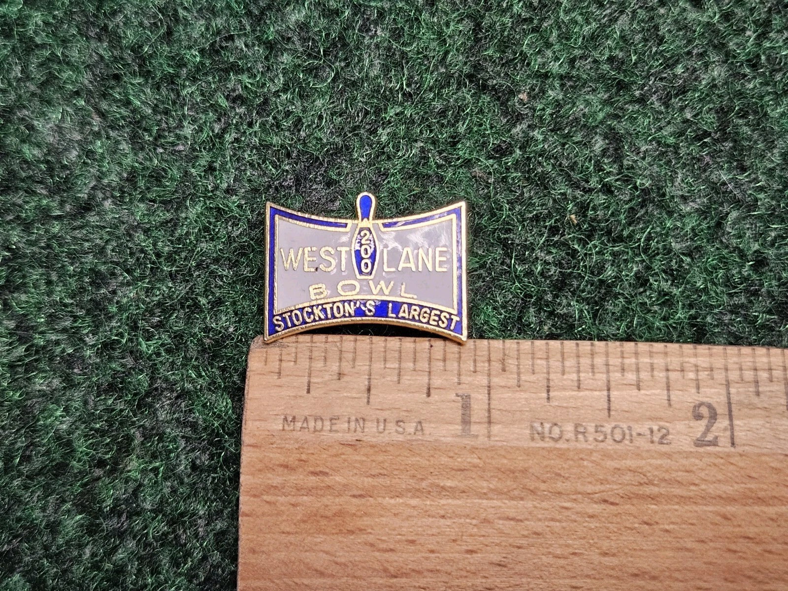West Lane Bowl 200 Award Lapel Pin Stockton California
