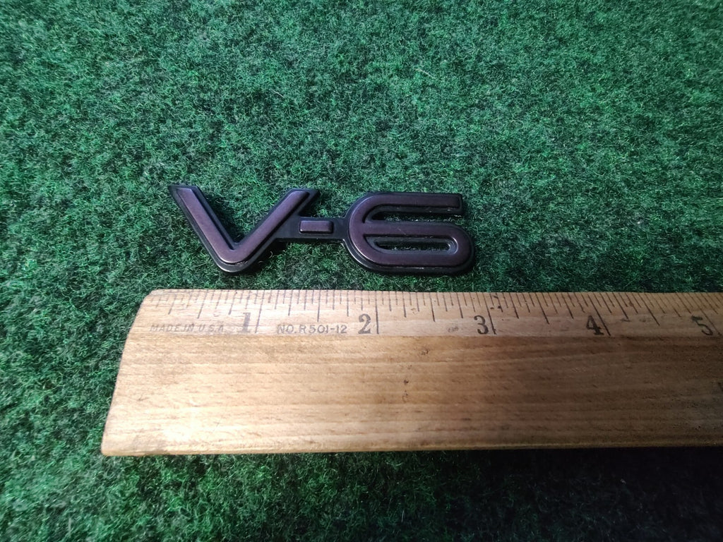 OEM V-6 V6 Purple & Black Plastic 3" Emblem Badge Logo Nameplate Name Plate 8L2