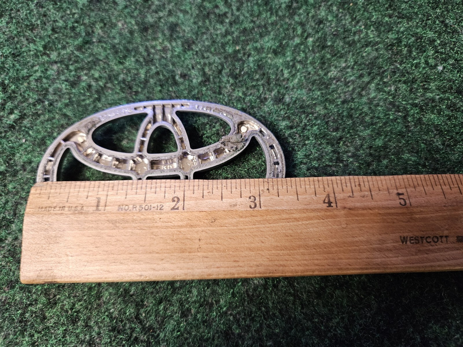 Toyota Chrome Emblem Logo Symbol Unknown Name Plate Model ~3.5" 5L9