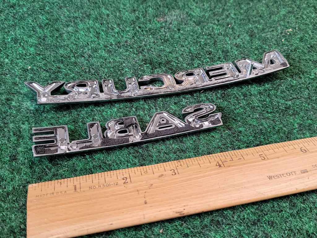 00 01 02 03 MERCURY SABLE HATCHBACK REAR LID EMBLEM LOGO BADGE SIGN SET 1M3
