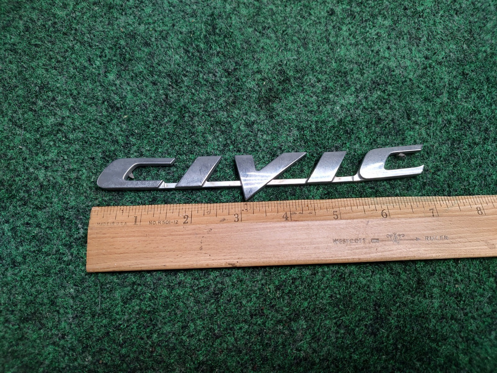 Honda Civic Chrome Plastic Emblem Badge Logo Nameplate Name Plate OEM 1S2