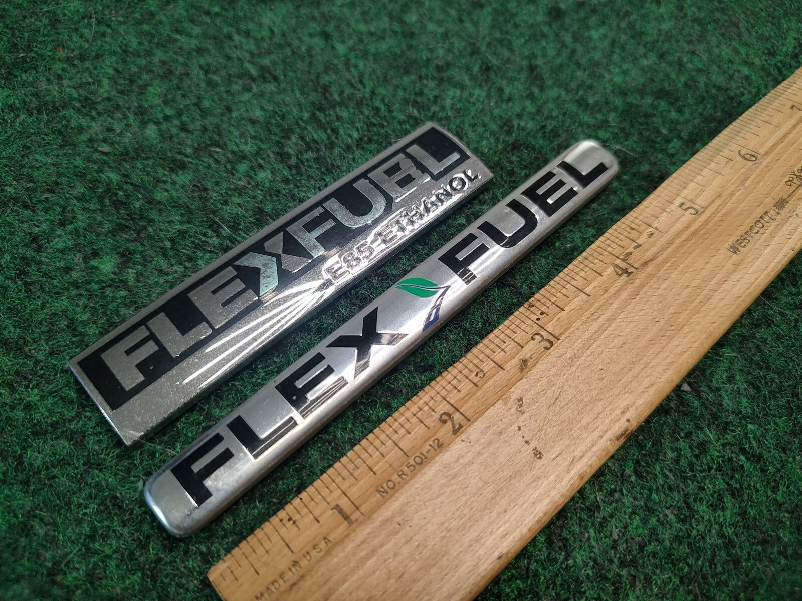 (2) Flex Fuel E85 Ethanol Emblem Badge Decal Chevrolet Ford  OEM 15910899 1S7