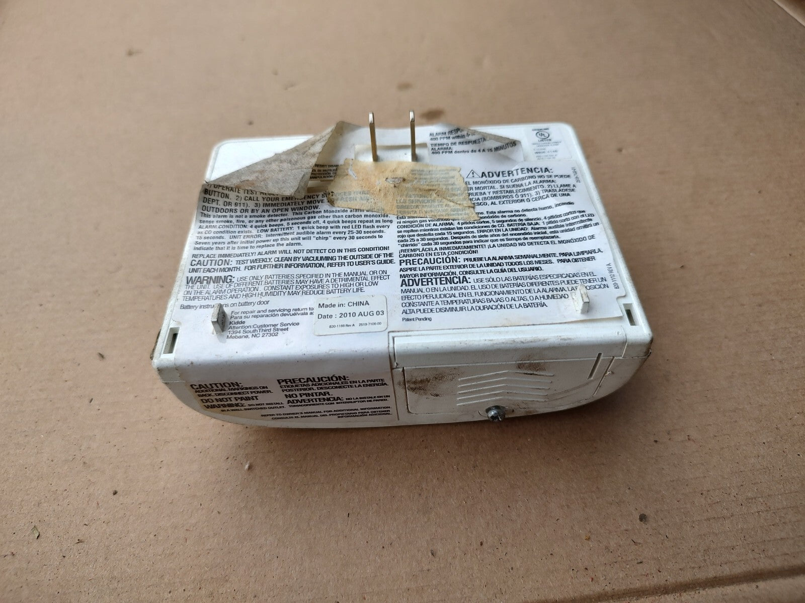 Kidde Carbon Monoxide Alarm KN-COB-LCB-A NIGHTHAWK Electrochemical Sensor JT5