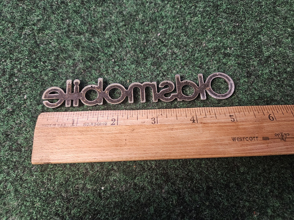 Oldsmobile Chrome Emblem Badge Logo Nameplate Name OEM Plate 5.25" 4M8