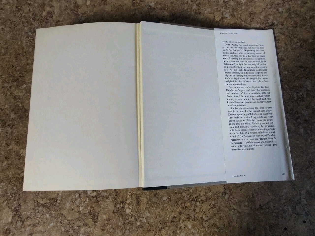 TWILIGHT OF HONOR BY AL DEWLEN Hardcover 1961 B12