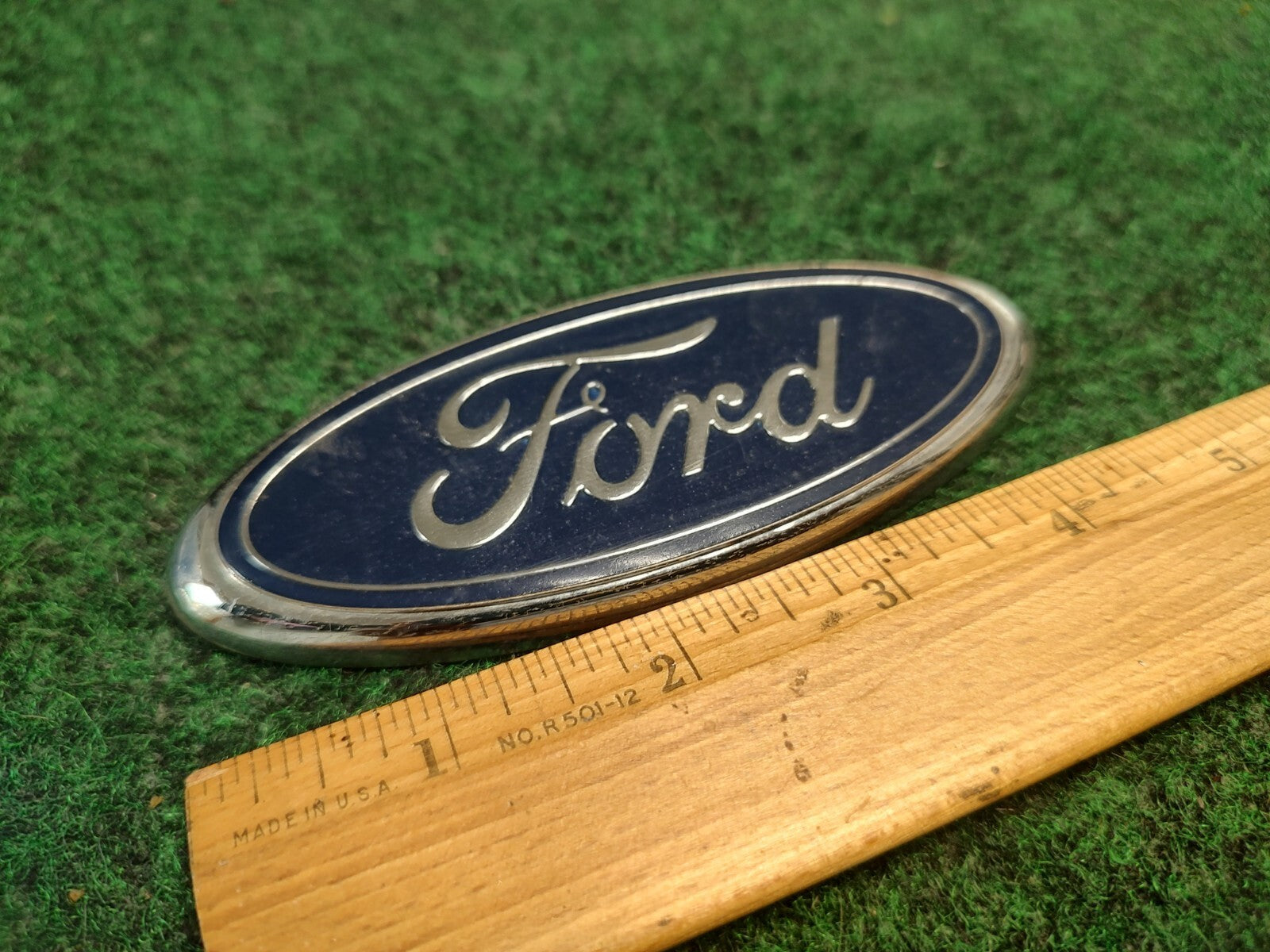 FORD Blue And Chrome Exterior Car Emblem Badge Nameplate OEM YL84-7843500-AB 3S7