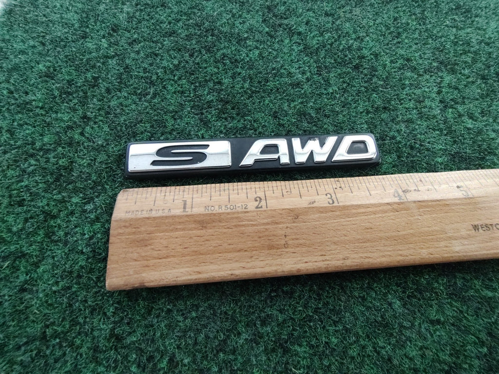 SUBARU IMPREZA FORESTER S AWD REAR EMBLEM LOGO BADGE SIGN SYMBOL OEM CHROME 5S5