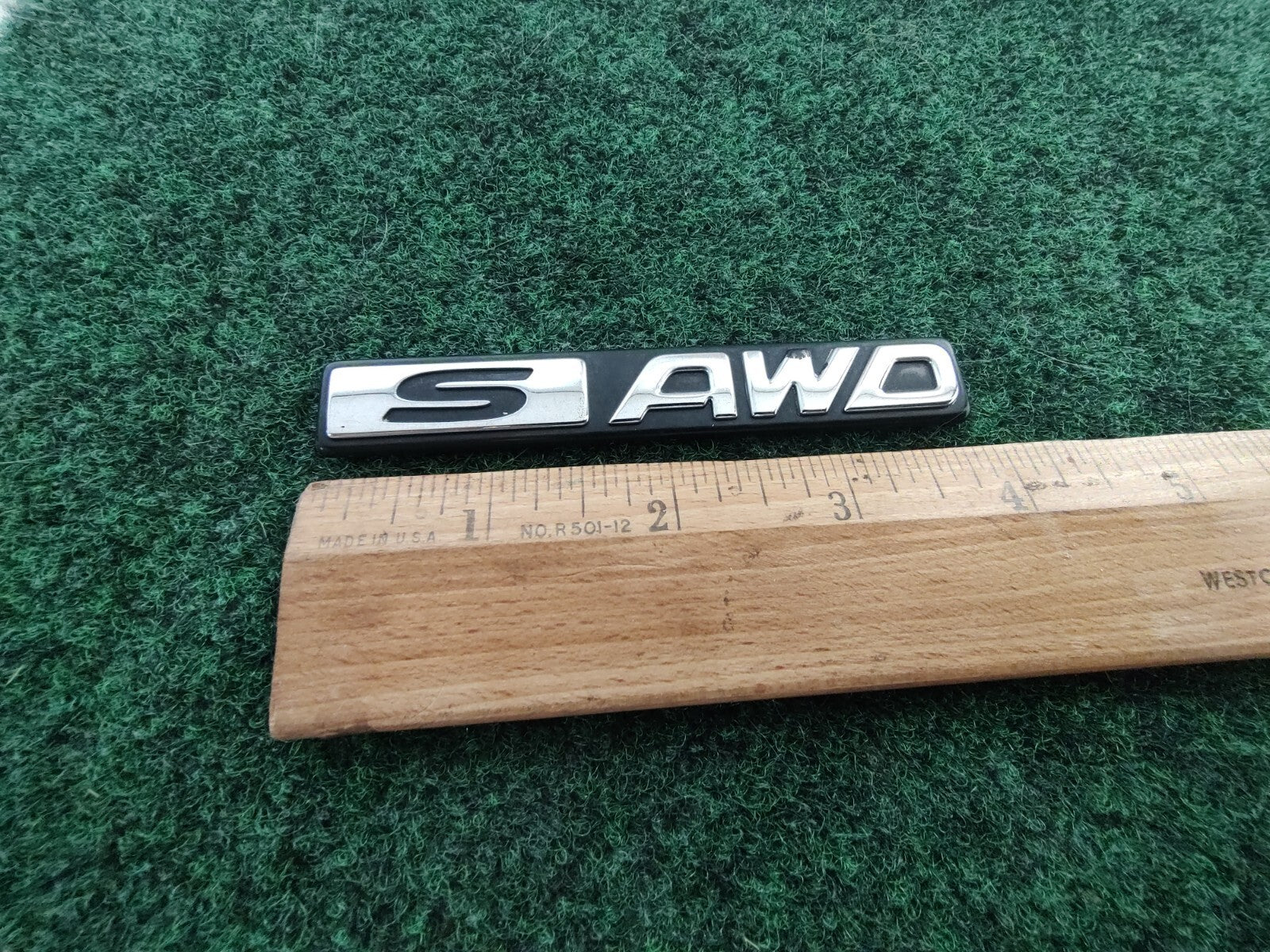 SUBARU IMPREZA FORESTER S AWD REAR EMBLEM LOGO BADGE SIGN SYMBOL OEM CHROME 5S5