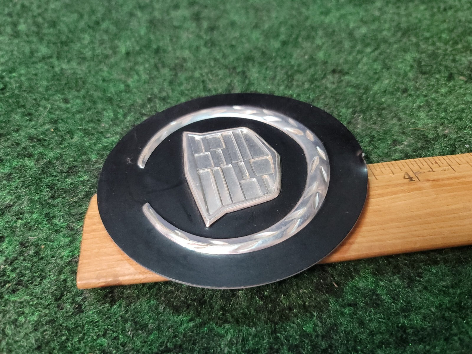 Cadillac OEM Emblem Badge Logo Name Plate Tin Like Material 6S9