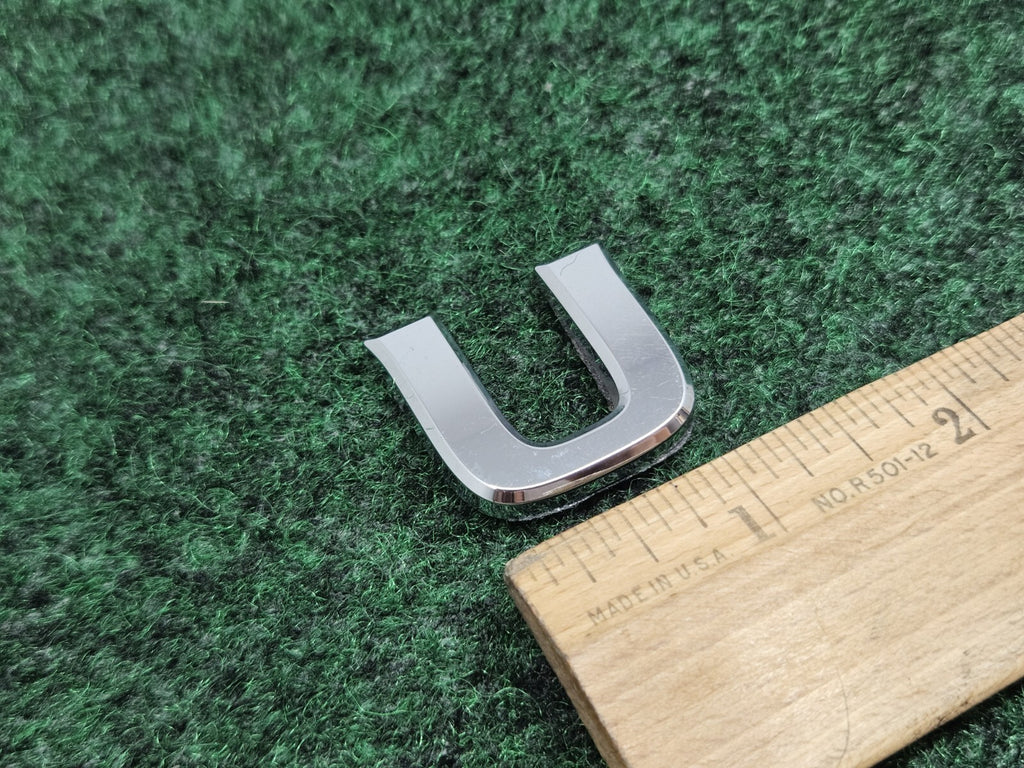 OEM Chrome "U" Hood Hatch Individual Letter Emblem Badge Logo Nameplate 2S6