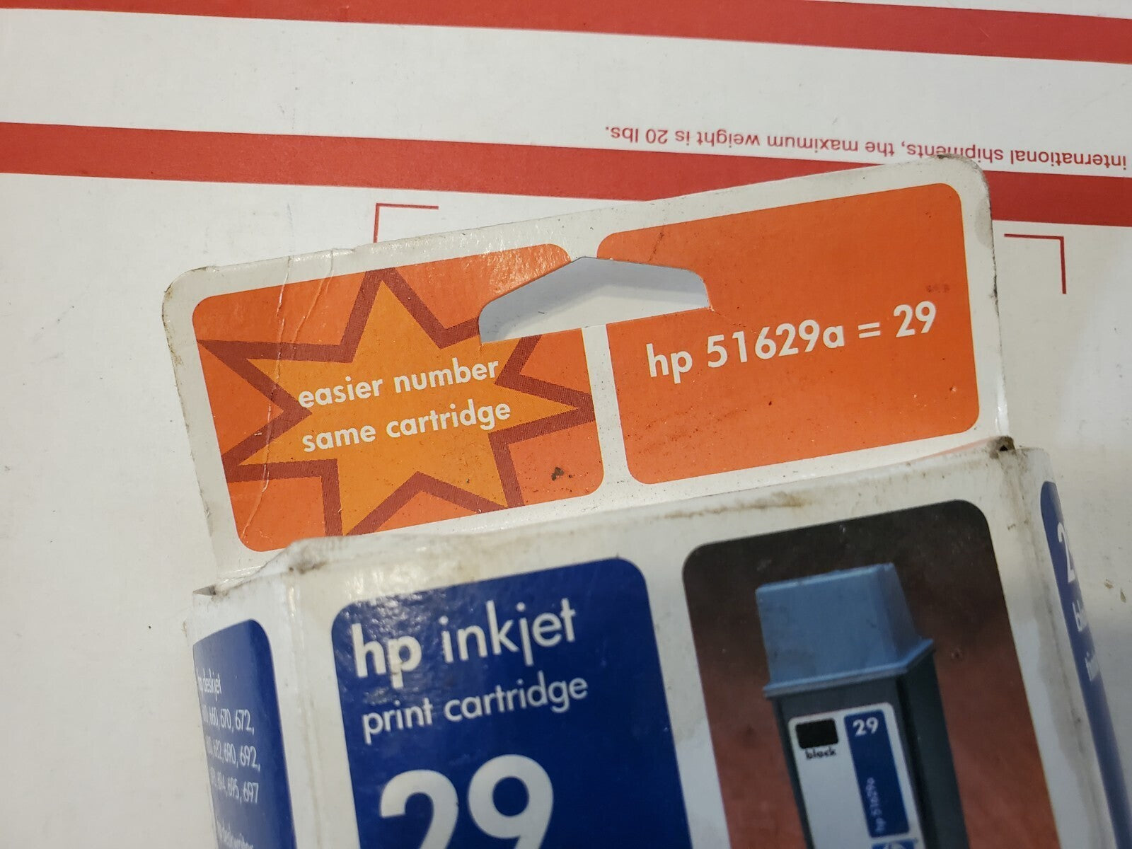 New Genuine HP 29 Black 1PK Ink Cartridge DeskJet 11/2004 hp 51629a 3L9