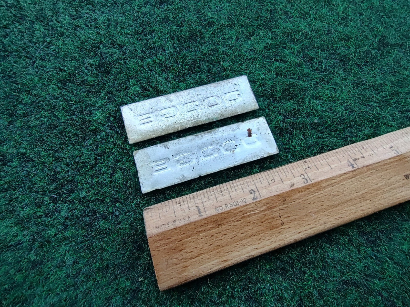 (2) Vintage Dodge OEM Front Rear Emblem Badge Logo Name Plate 5S3