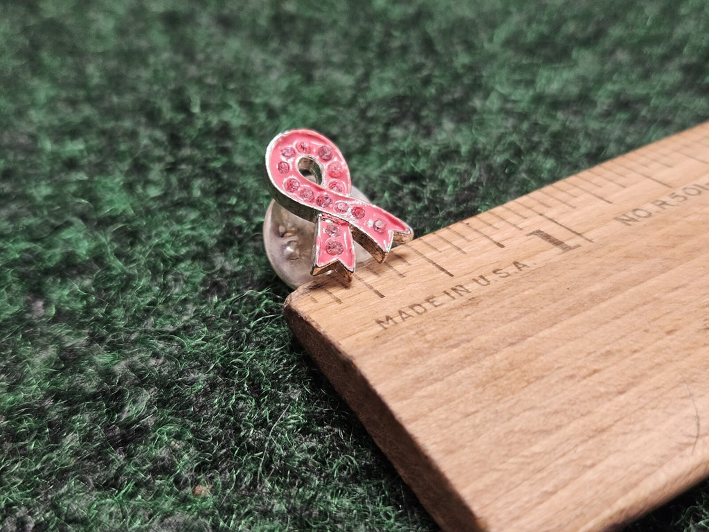 Enamel Crystal Breast Cancer Awareness Brooch Pin Pink Ribbon