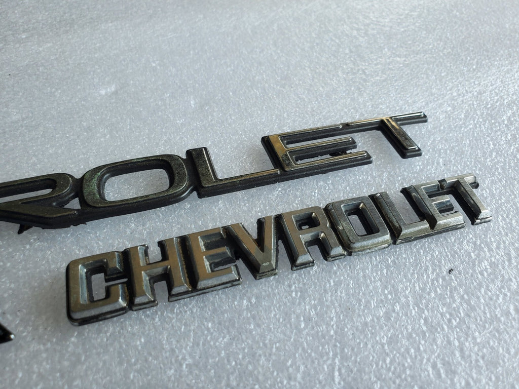(3) Chevy OEM Classic Rear Trunk Emblem Badge Logo Nameplate Name Insignia VNTG
