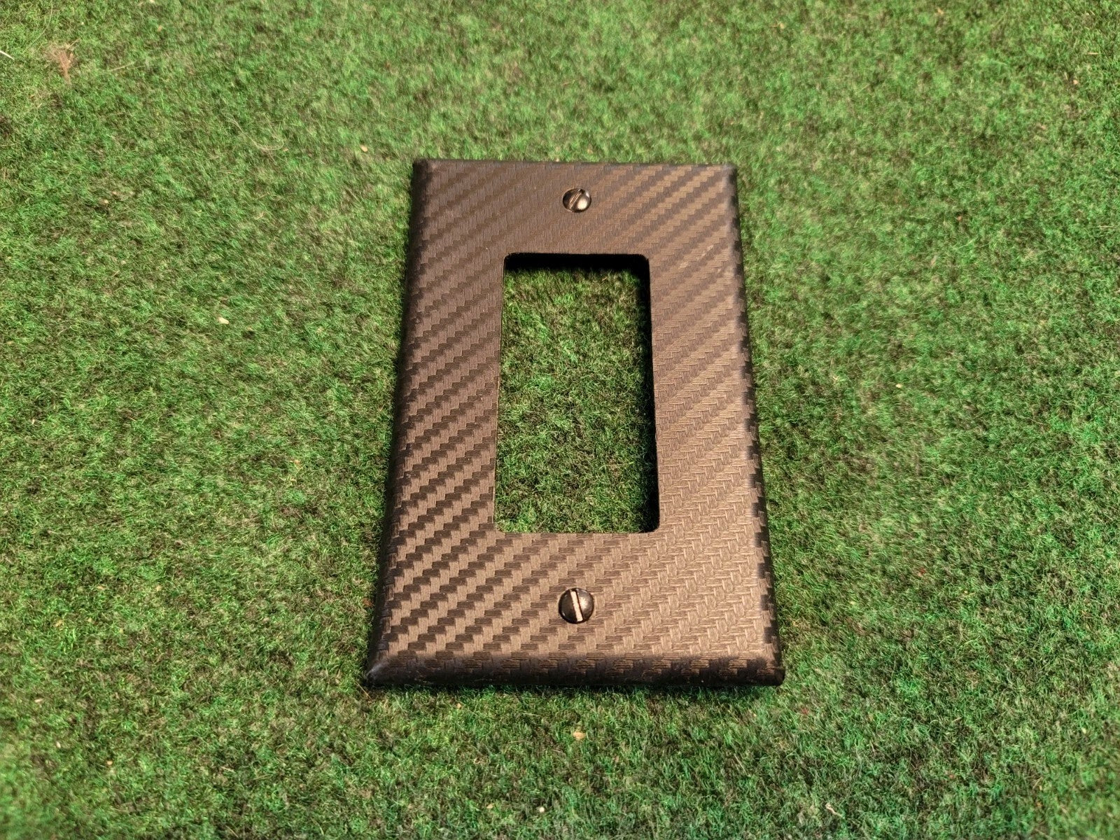 Wall Plate Decora Outlet Switch Cover 1 Gang UL Black Carbon Fiber