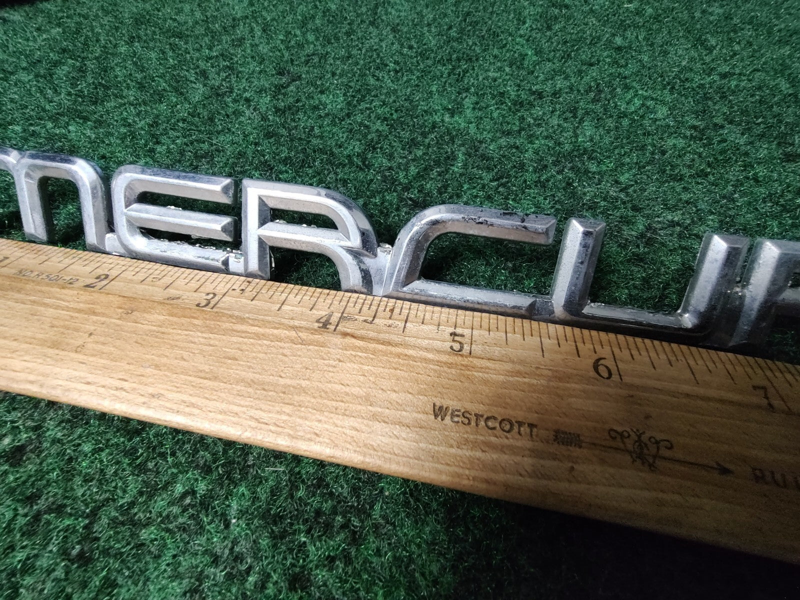 Mercury Chrome OEM 8.5" Curved Emblem Badge Logo Nameplate Name YF42-16702-C 7S1