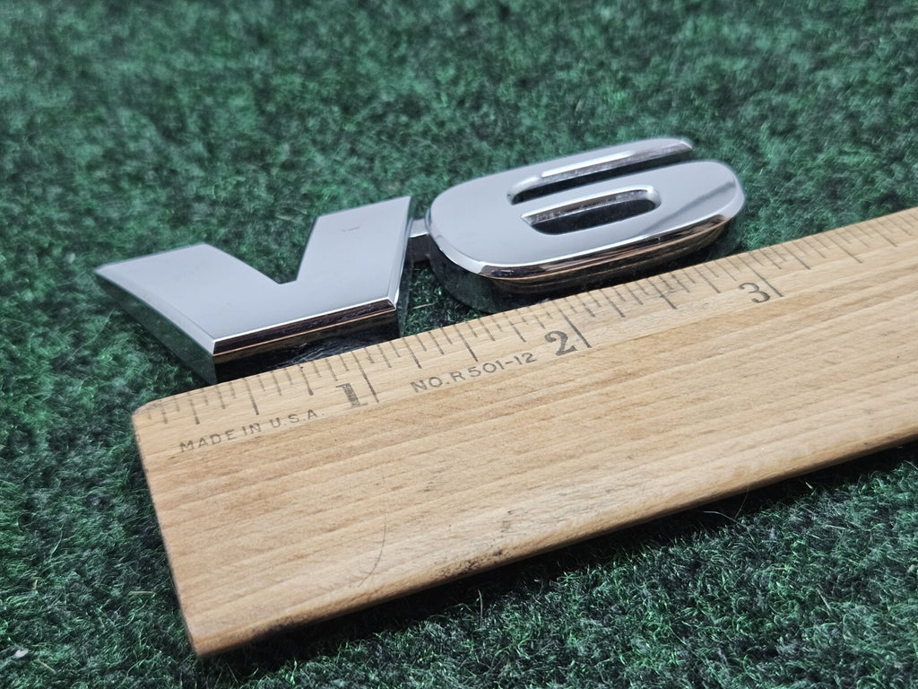 OEM V-6 V6 Chrome Plastic Emblem Badge Logo Nameplate Name Plate 7S7