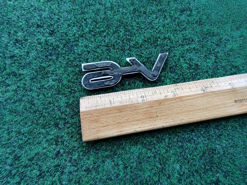 OEM V-6 V6 Chrome & Black Plastic 3" Emblem Badge Logo Nameplate Name Plate 5S3