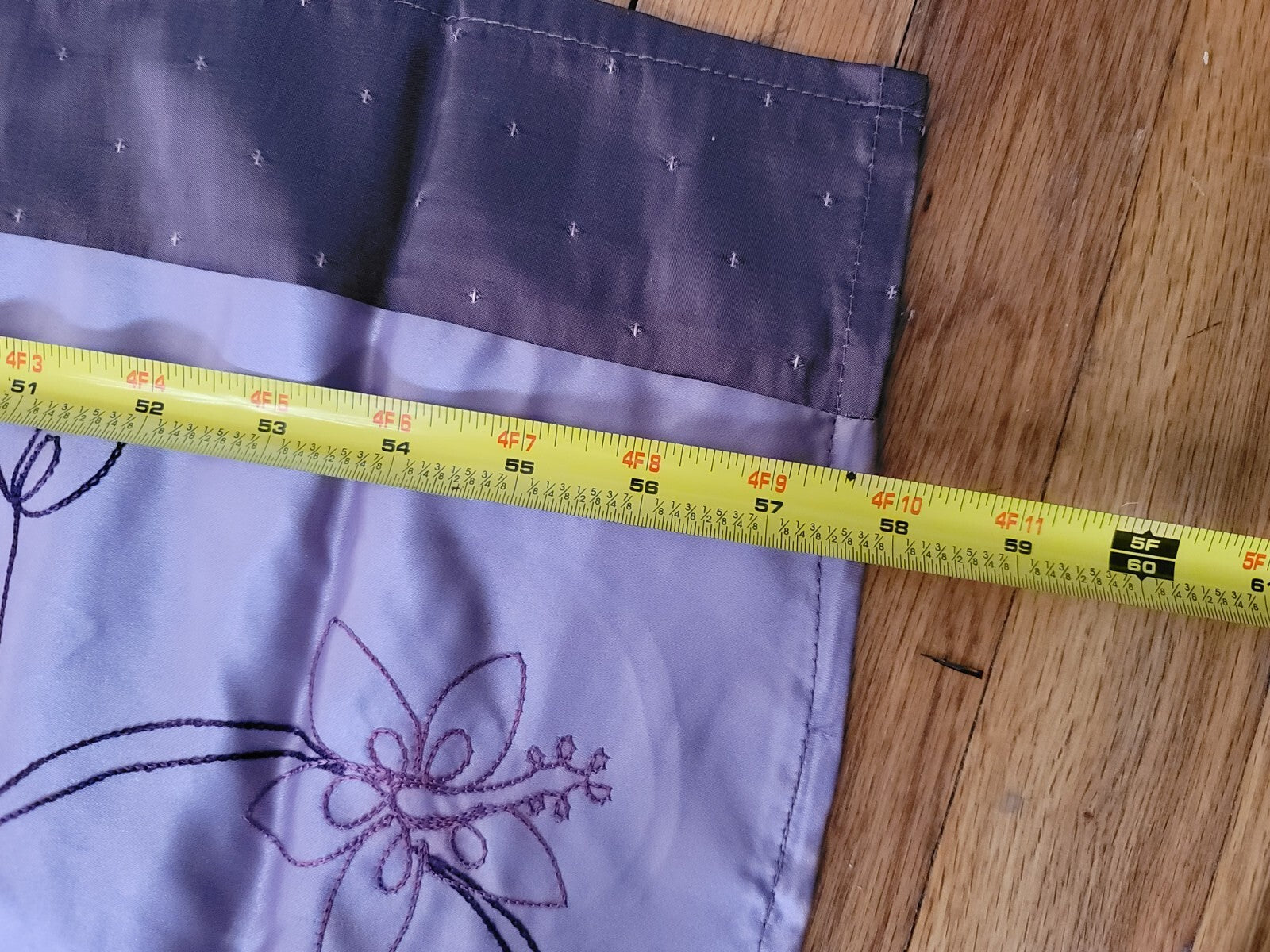 NEW Window Valance With Floral Design Plum Purple 58 INCHES BY 18 Inches 9L9