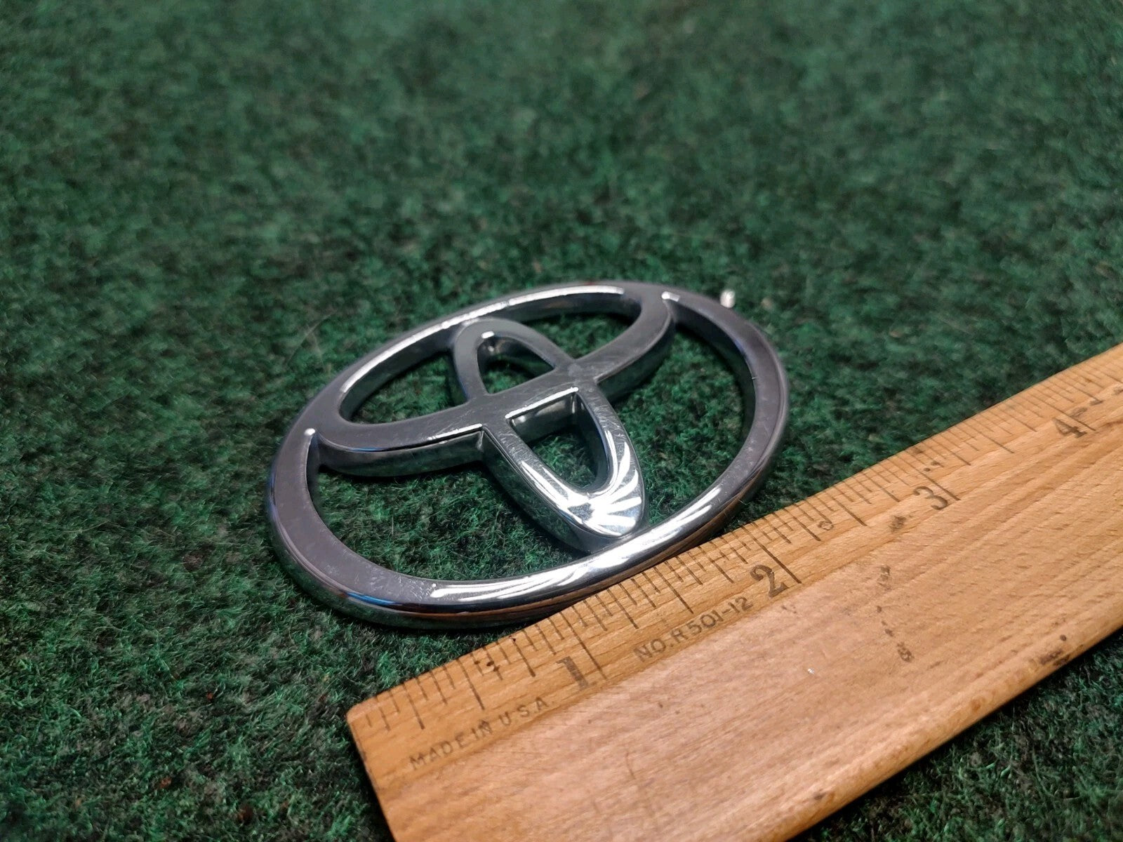 Toyota Chrome Plastic Emblem Badge Logo OEM 3 INCH Wide 2S1