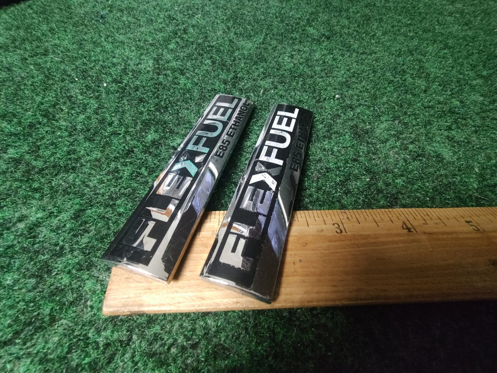 (2) Chevy Flex Fuel E85 Ethanol Emblem Badge Decal Chevrolet OEM 15910899 4L4