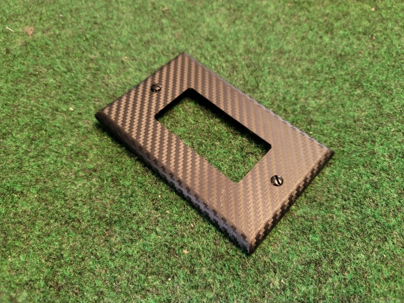 BLACK 3D CARBON FIBER VINYL LAYER Light Switch Plate Cover Wallplate 9L6