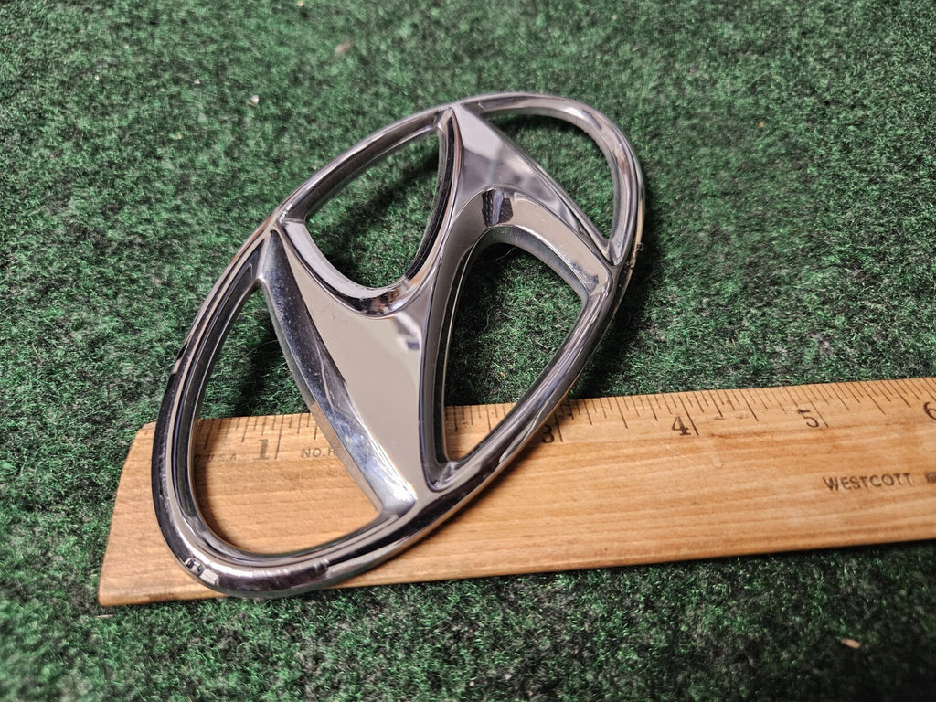 Hyundai Emblem Logo Symbol Badge Chrome OEM Nameplate Name Plate ~6" 3M3