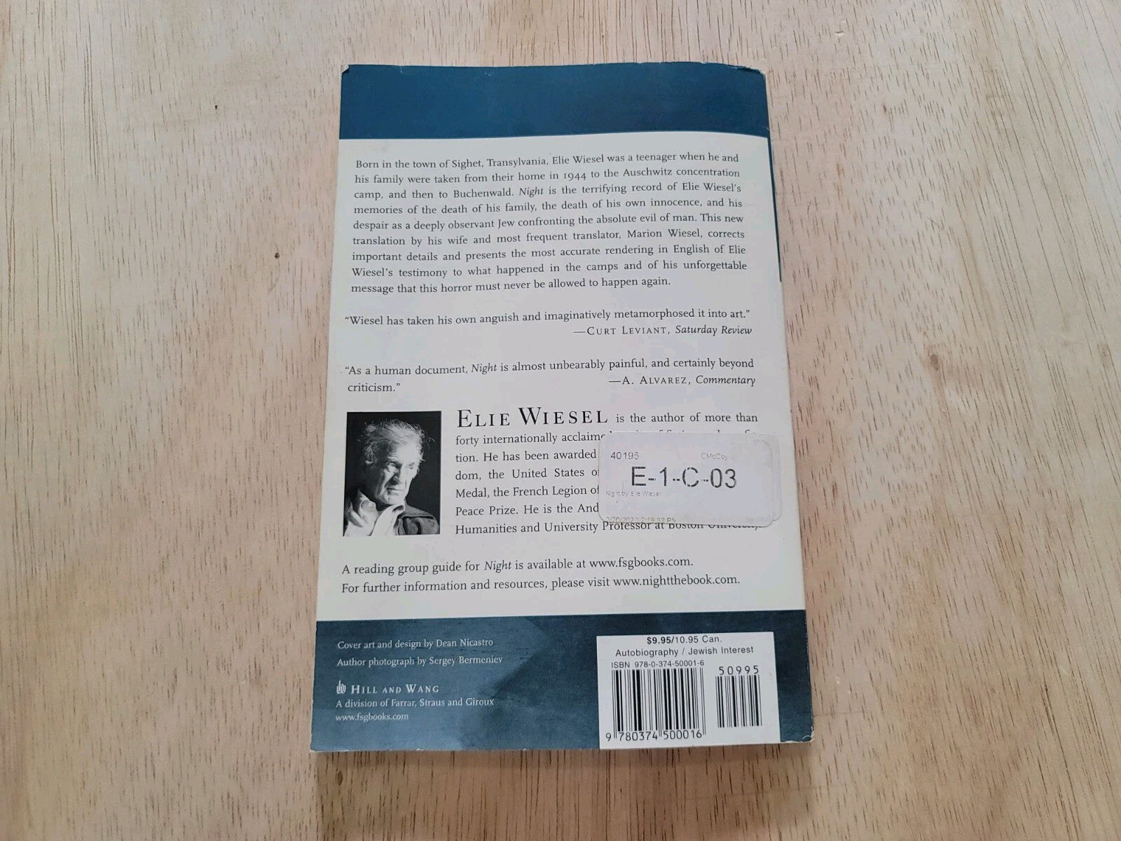 2 Of The Same Books Night (Night) - Paperback By Elie Wiesel B12