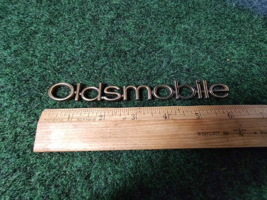 Oldsmobile OEM Chrome Emblem Badge Logo Nameplate Name Plate 6" Gold Bronze 6S6