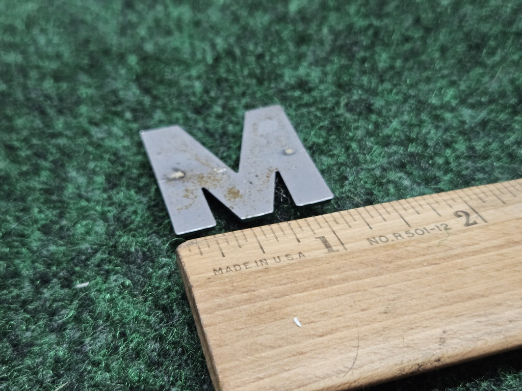 OEM "M" Silver Individual Letter Lettering Emblem Badge Logo Nameplate 7S6