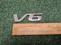 V6 Silver 3.5" Emblem Badge Logo Nameplate Name Plate OEM 5M2