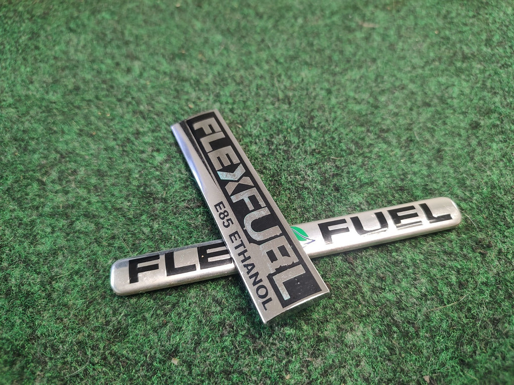 (2) Flex Fuel E85 Ethanol Emblem Badge Decal Chevrolet Ford  OEM 15910899 1S7