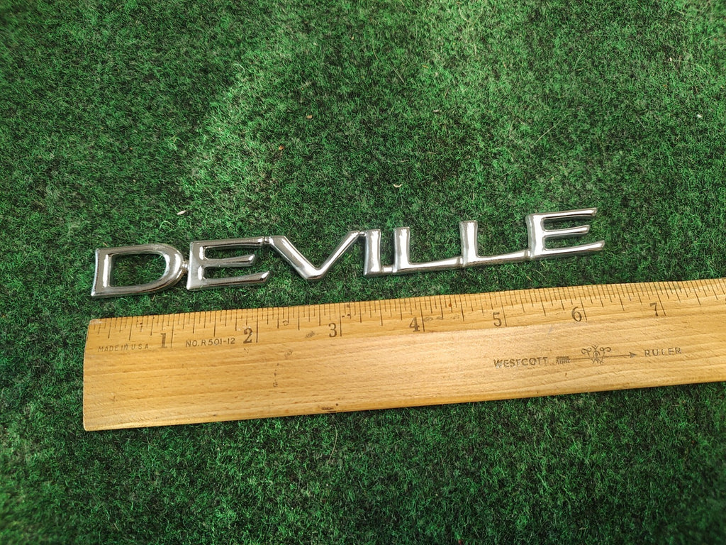 Cadillac DeVille Emblem Badge OEM Vintage Trim Classic Car Nameplate Script 3S8