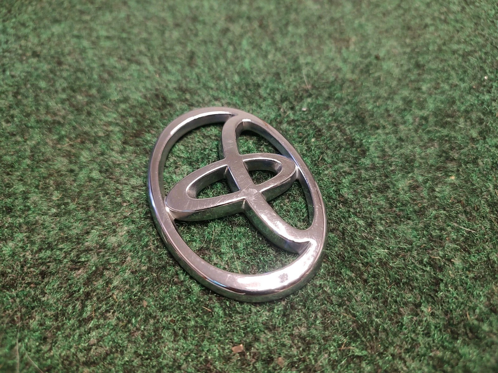 Toyota Chrome Plastic Emblem Badge Logo OEM 3 INCH Wide 2S1